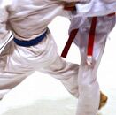 Niños practicando artes marciales